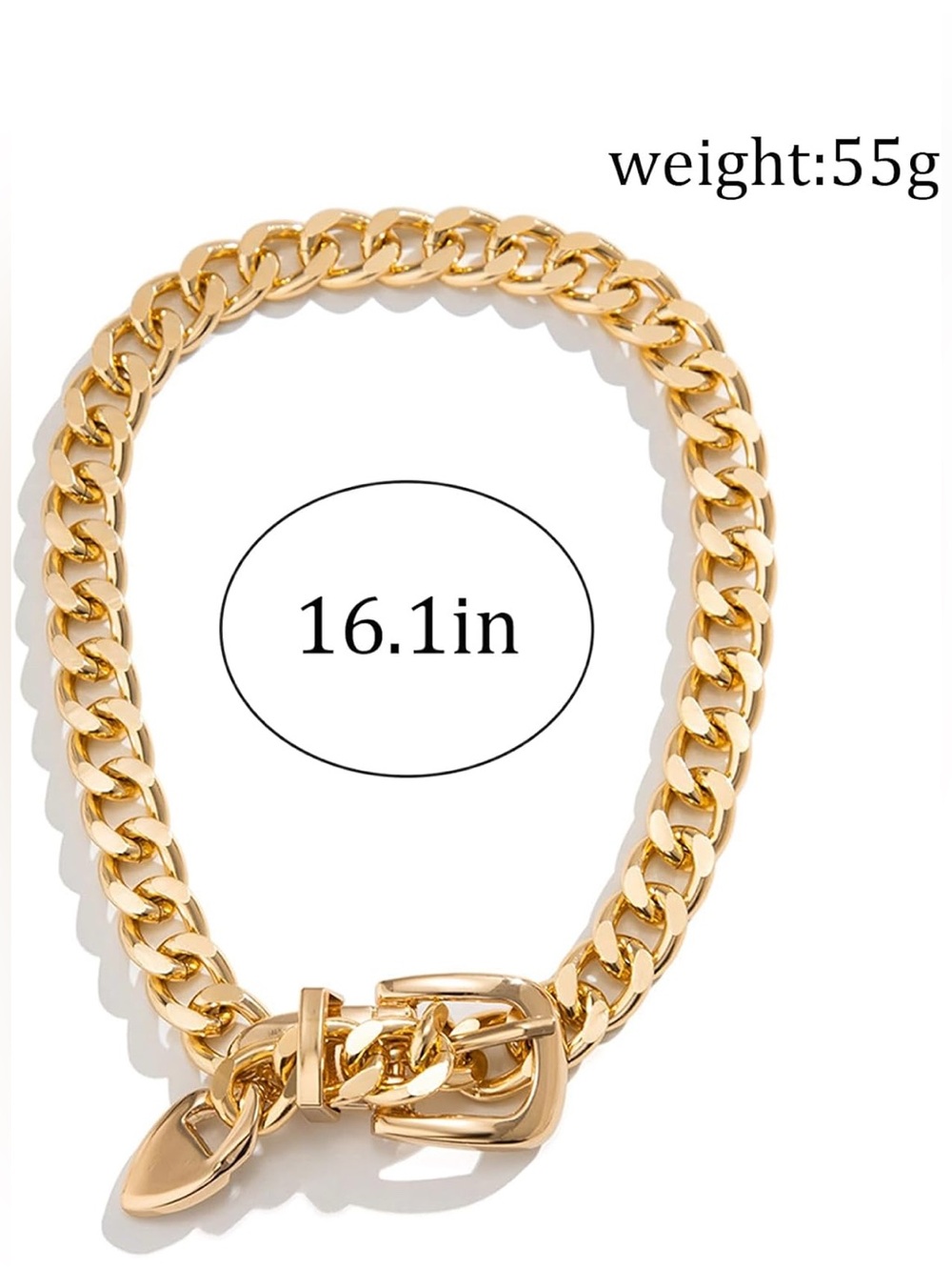 Gold Chunky Chain Belt Choker Necklace - Picture 4 of 7